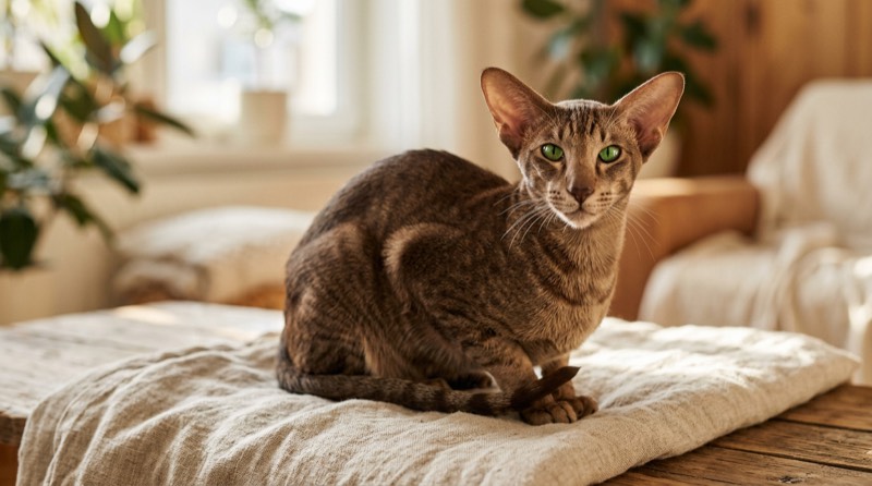 Oriental Shorthair cat with sleek short coat