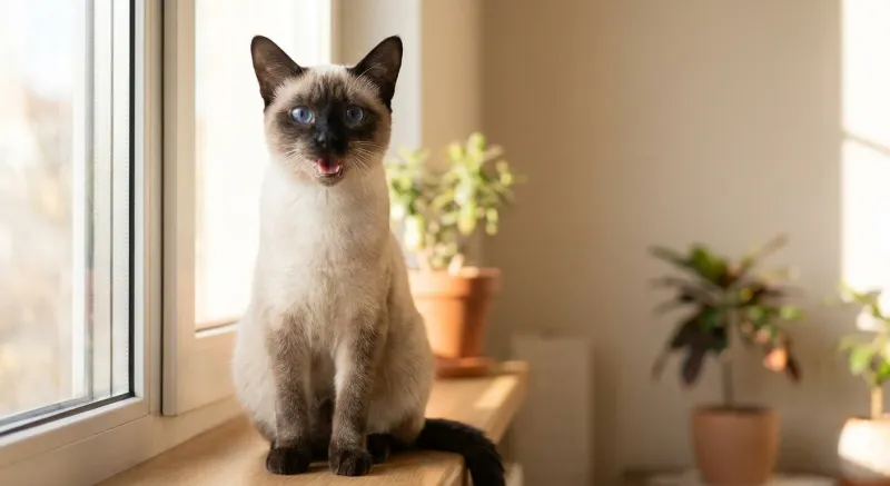 Siamese / Colorpoint Cats cat showing typical coat color and features