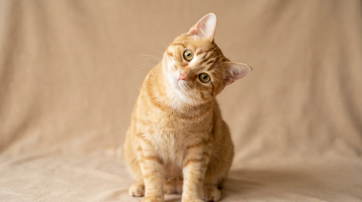 Curious cat tilting its head, inviting you to take the breed quiz