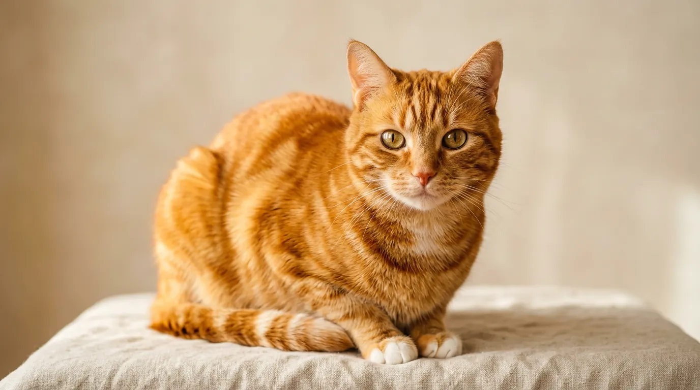 Striking ginger cat with bold personality, looking directly at camera